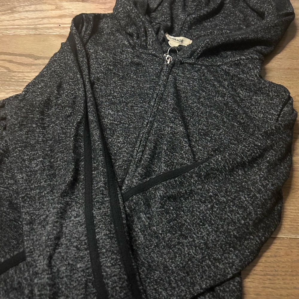 GARAGE Gray Hooded Zip-Up